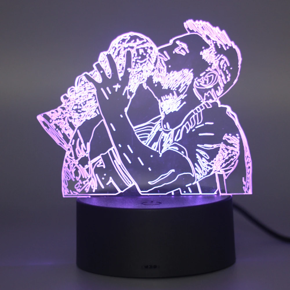 3D Illusion Night Light Messi 7 Color/16 Color Gradient Touch Switch LED Night Light Table Lamp (Crackle White)