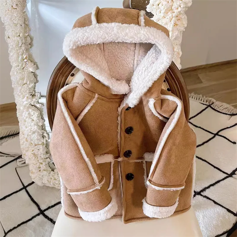 Boys Coat Cotton Jacket Windbreak Outerwear 2024 Brown Winter Autumn Thicken Warm Skiing Christmas Gift Children's Clothing