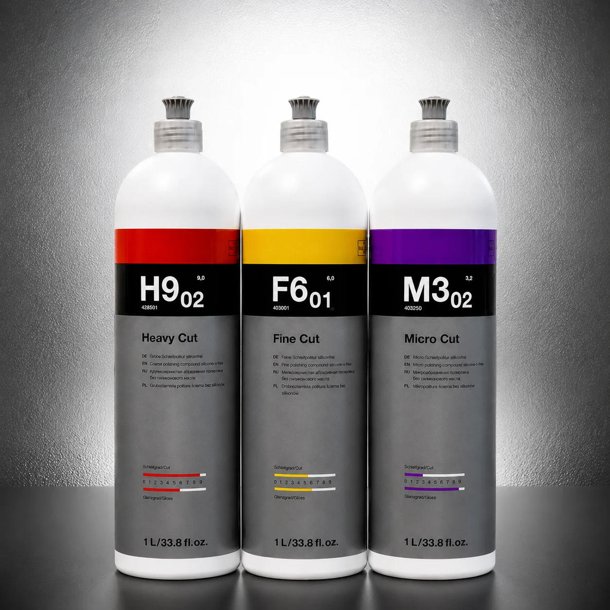 CAR  Compound Polish Combo 1Liter | Heavy Fine Micro Cut | 3 Bottles