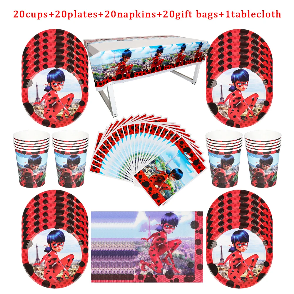 Rote Mädchen-Themen Geburtstagsparty Tischdekorations-Set Partyzubehör Banner Wimpelkette Geburtstagshut Digitaler Ballon – Detail 1