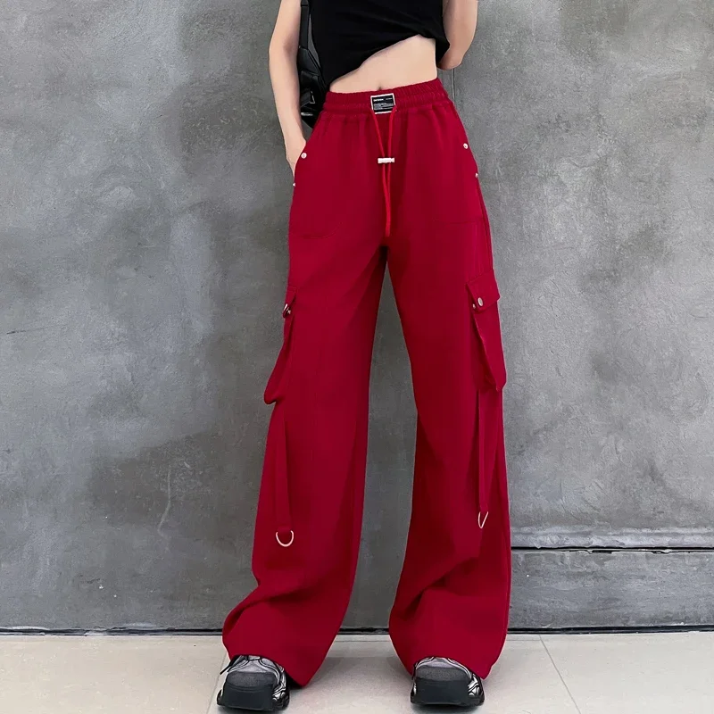 Women's Wide-Leg Pants Autumn New Elastic Waist Straight Slimming Overalls Female Solid Color Suit Pants Wholesale