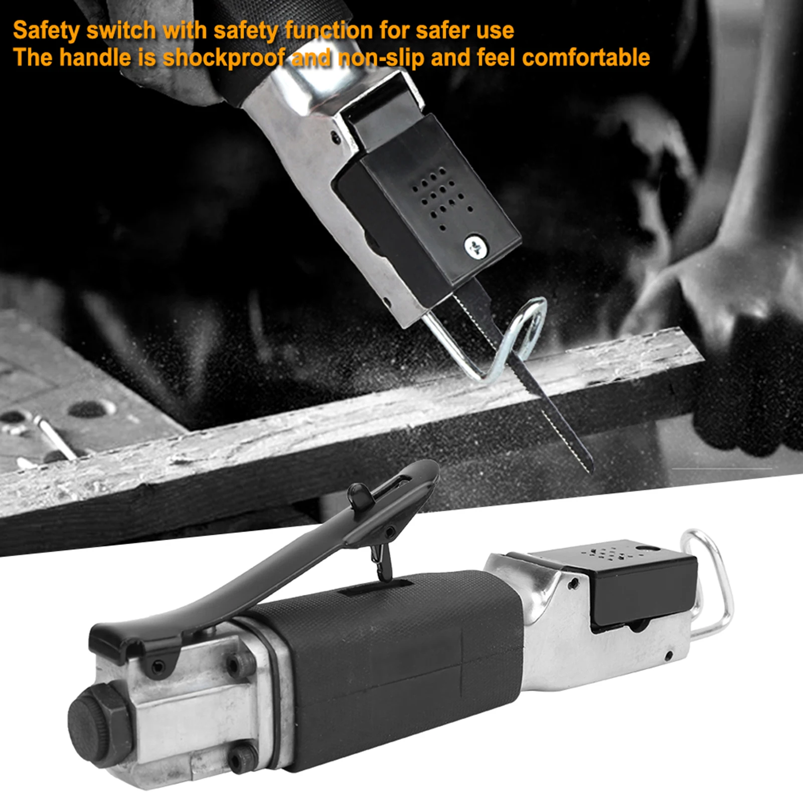 

Saw Blade,Pneumatic Saw, Pneumatic Reciprocating Saw Soft Rubber Handle Cutting Air Tool with Wrench Saw Blade