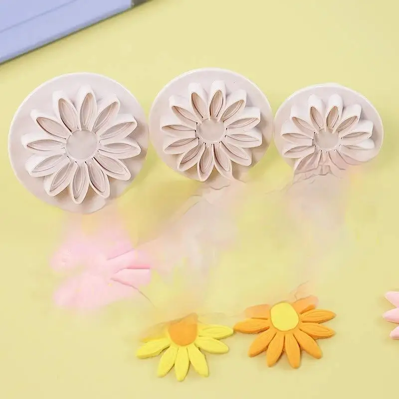 4Pcs Flower Plunger Cutter Set for Fondant Cookie Decorating Biscuit Mold Baking Tools for Pastry Chef Kitchen DIY Projects