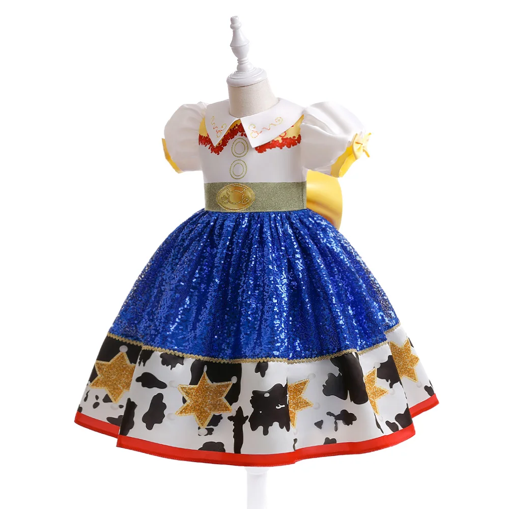 Buzz Lightyear Jessie Cosplay Costume for Girls Cartoon Halloween Christmas Party Dress Toy Story Kids Clothing Birthday Costume