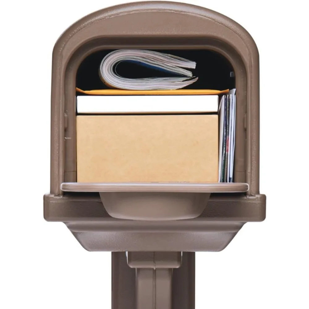 Classic Medium Capacity Double-Walled Plastic Mocha, All-In-One Mailbox & Post Combo Kit, GCL10000M,large