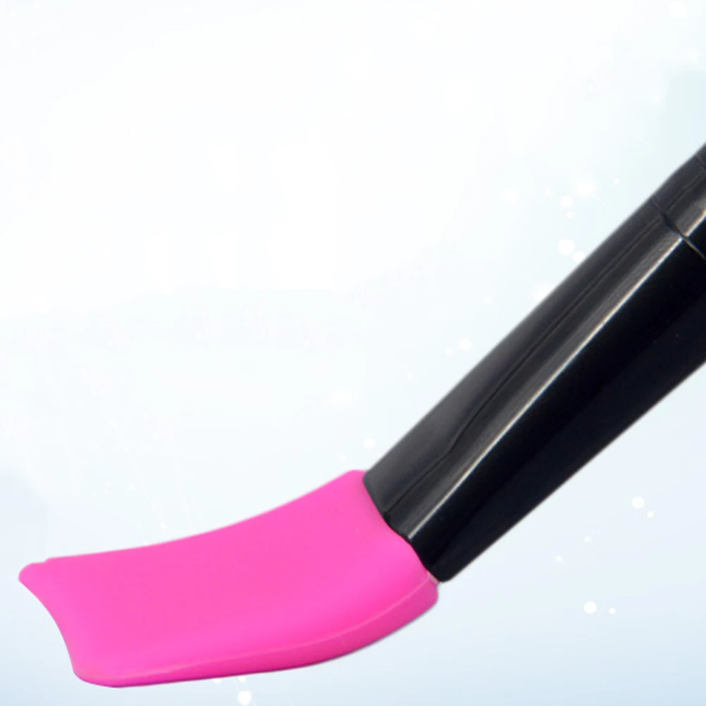 

6Pcs Silicone Facial Mask Brush Hairless Flat Head Wooden Handle Face Mud Lotion Applicator Easy Clean Skincare Tools