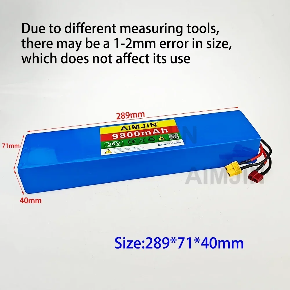36V 9800mAh 18650 Lithium 10S3P Battery Pack for Electric Scooter Configuration Scooter Battery