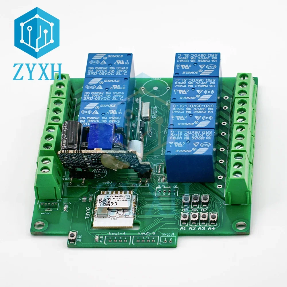 Tuya 7 Way WiFi Remote Control Relay Adapter Switch DC 7-27V AC 85-250V Jog Interlock Linkage 433mhz RF IoT Relay Module