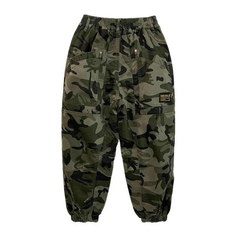 Boys Camo Pants Spring Autumn Kids Casual Trousers Children Cotton Multi-Pocket Baggy Streetwear Hip Hop Military Tactical Pants