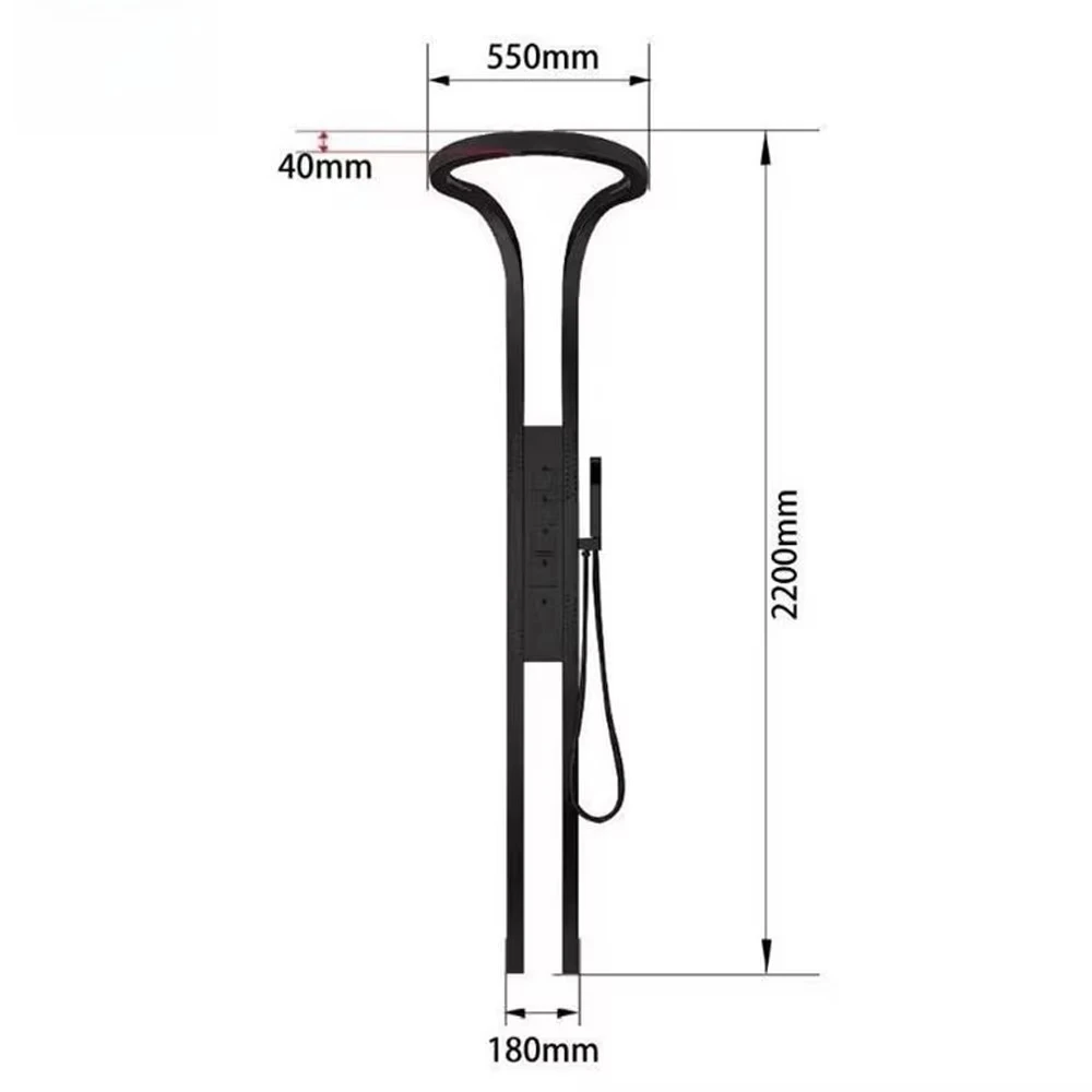 2025 رائجة البيع وعاء من الستانليس ستيل الأسود الحائط الحديثة دش لوحة الحمام شلال الأمطار سقف دش مجموعة