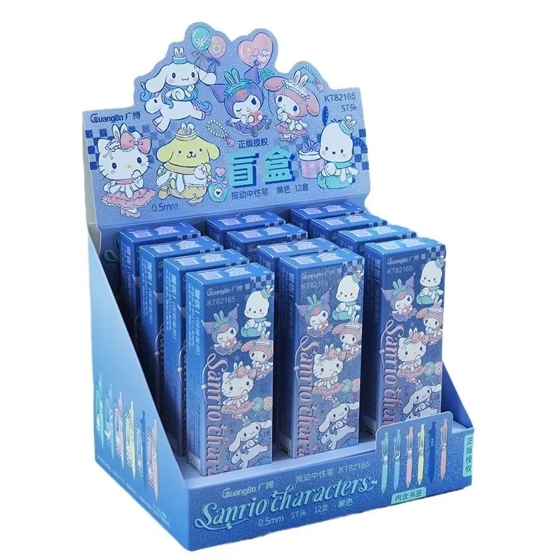 Sanrio Gel Pen Blind Box 12 stuks Kuromi Hellokitty Zwart 0.5mm Sneldrogend Neutrale Pen St Student Schoolbenodigdheden Briefpapier gift