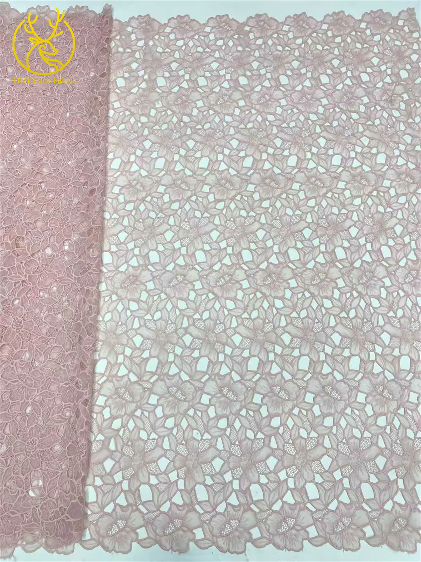 Eleganter französischer Mesh-Spitzenstoff 2026 Luxuriöser afrikanischer Stickerei-Tüll für Braut- und Abendkleider DIY Nähen 5 Yards – Detail 12