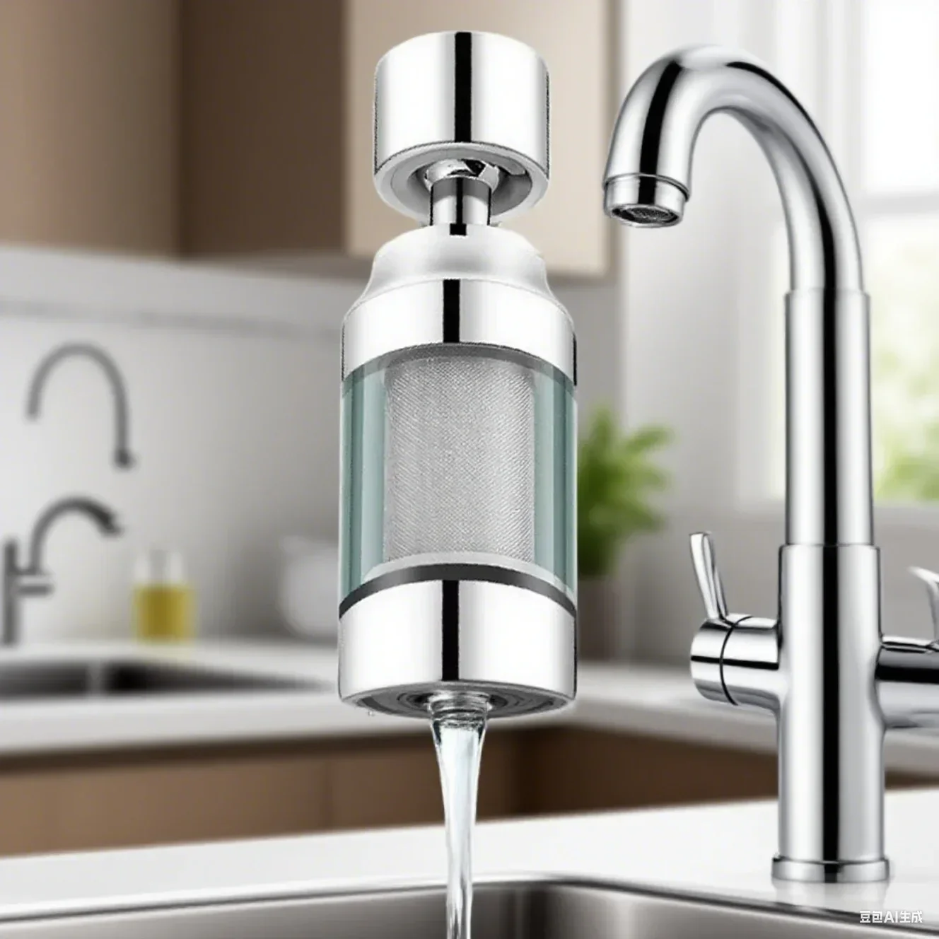 

Kitchen Pipeline Filter Water Purifier Tap Water Household Splash Water Extender Bathroom Water Filter Accessories 11.2*3.2cm