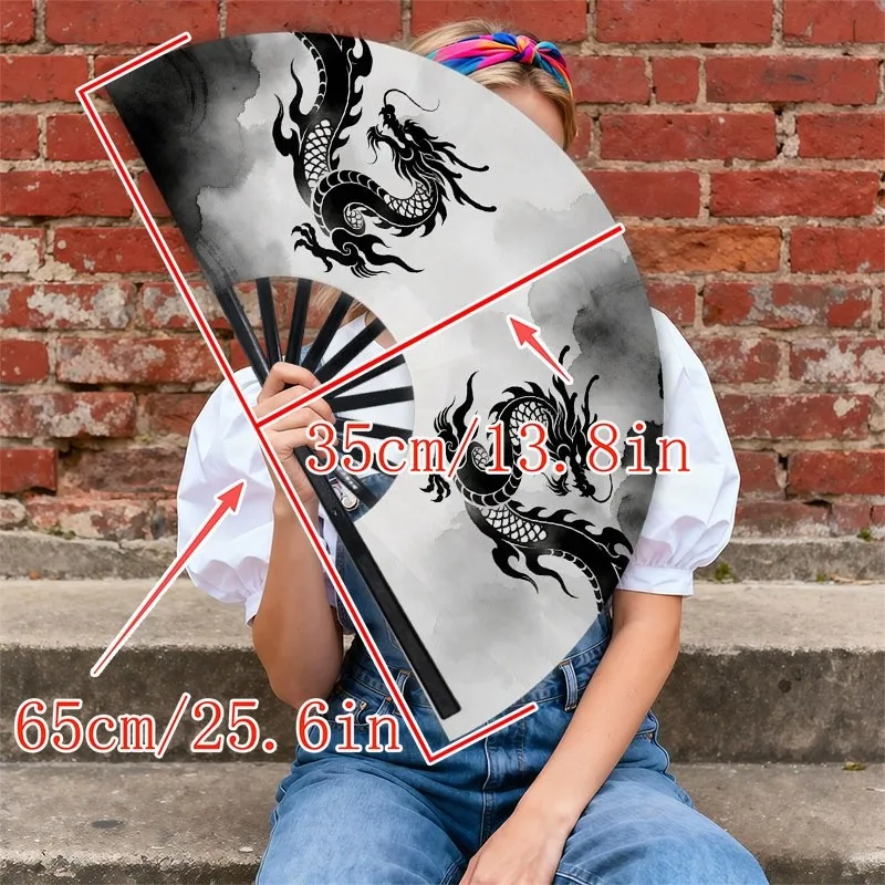 1pc Men's Handheld Fan with Dragon Design - Traditional Chinese Portable Cooling Fan Suitable for Daily Use, Outdoor Activities, Travel - Compact & Portable Cooling Blower for Hot Weather, Parties, Events (Ideal Gift)
