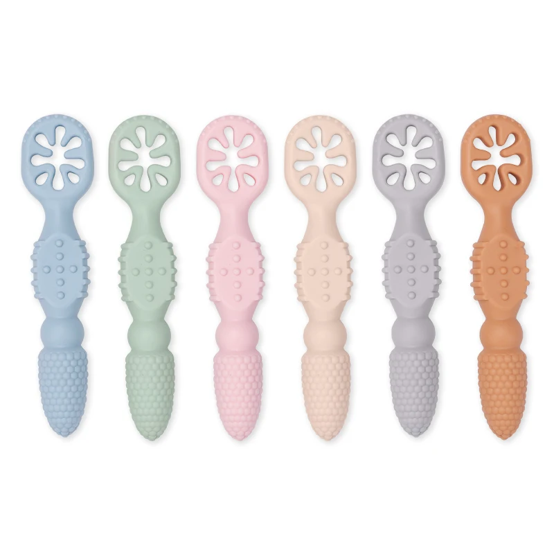 Hot Selling Ceramic Baby Feeding Spoon Customizable First Stage Training Utensils Kid-Designed Cute Food Grade Soft Toddlers