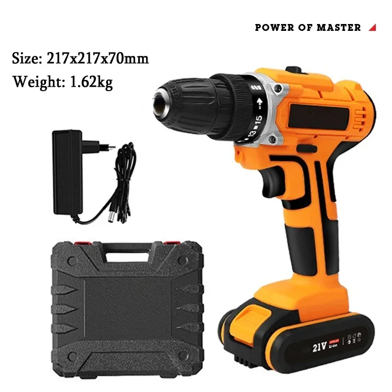 

12V 16.8V 21V Cordless Electric Drill Wireless Hand Drill Household Electric Screwdriver Driver Impact Drill Lithium Power Tools