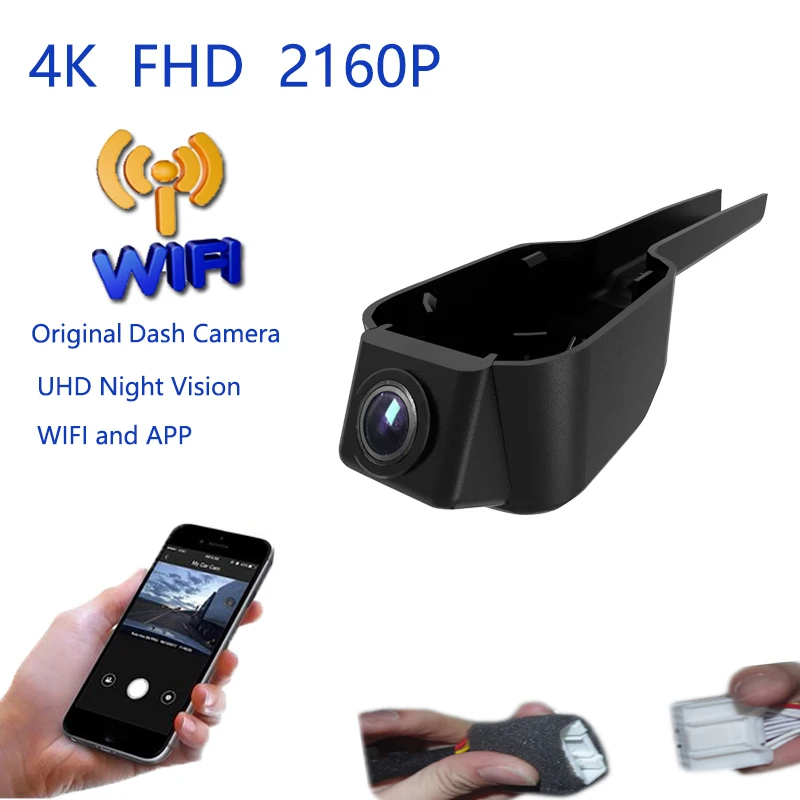 4K Plug And Play Car Video Recorder Wifi DVR Dash Camera For Geely BoRui Emgrand GT 2015 2016 2017 2018 2019 Dashcam Wide Angle