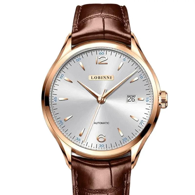 Switzerland Luxury Brand LOBINNI Seagull ST2130 Automatic Mechanical Sapphire 7.7 MM Ultra-thin Men's Watches Waterproof  L16005