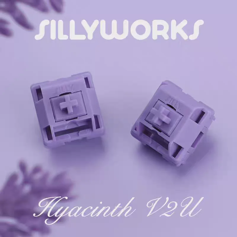 Sillyworks Hyacinth V2 Hyacinth V2U Switch Linear 5pins For Custom Gaming Mechanical Keyboard MX Switch POM Nylon Factory Lubed