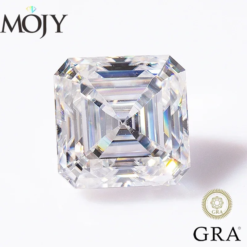 

MOJY D VVS1 Color Loose Moissanite Stone Asscher Cut 0.5~7.0ct Gemstones for Diamond Ring with GRA Certificate Precious Gems