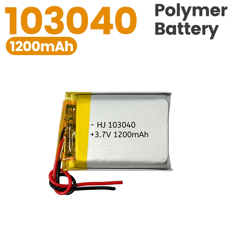 1200mAh 3.7V Polymer Lithium Battery 103040 for GPS Massager Sports Camera - High Capacity Replacement Battery