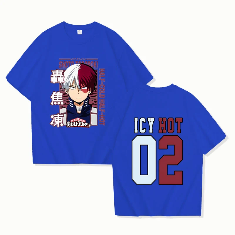 Funny Todoroki Shoto Print T-shirt Summer Anime Pattern T Shirt Women Men Short Sleeve Loose Shirts