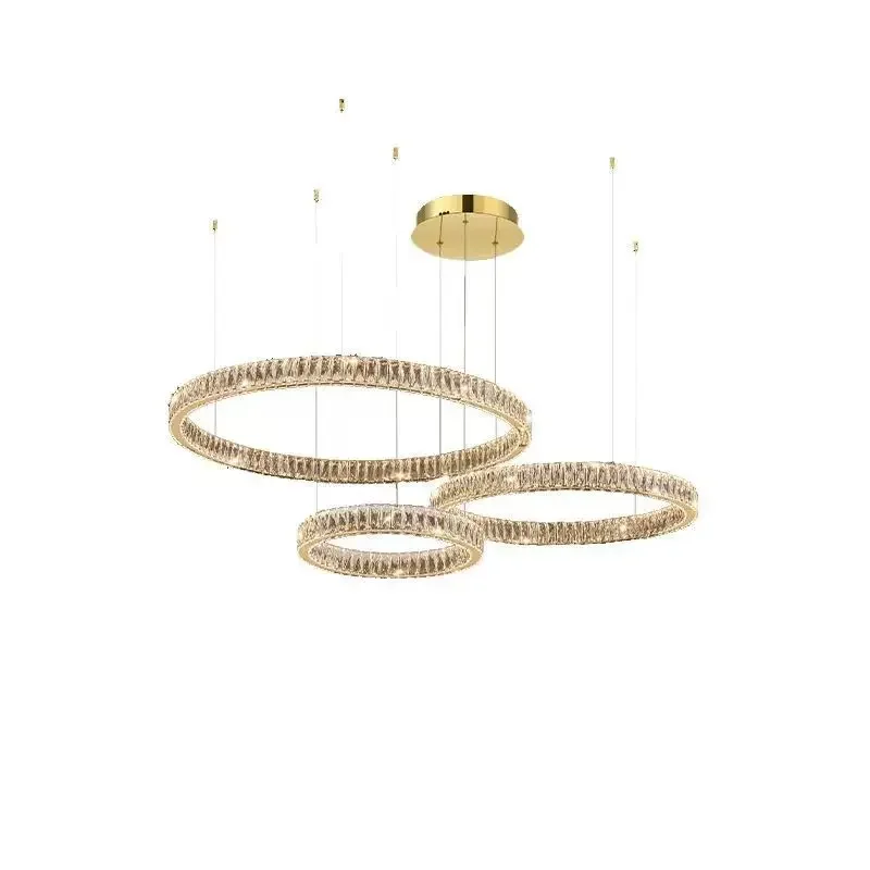 

High-end crystal chandelier postmodern restaurant bedroom villa ring high-end chandelier