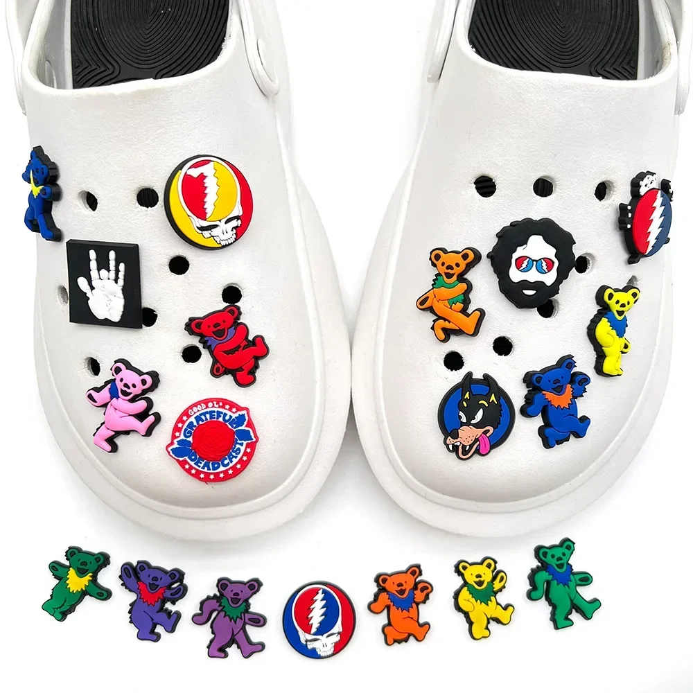 Grateful Dead Charms for Crocs Cartoon Shoe Decorations for Clogs Sandals Shoe Accessories for Teens Kids Birthday Gift