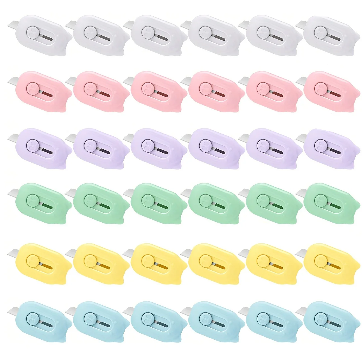 36-Pack Mini Cloud Utility Knives | Retractable Safe Box Cutters | for Letter Paper DIY Crafts Small Box