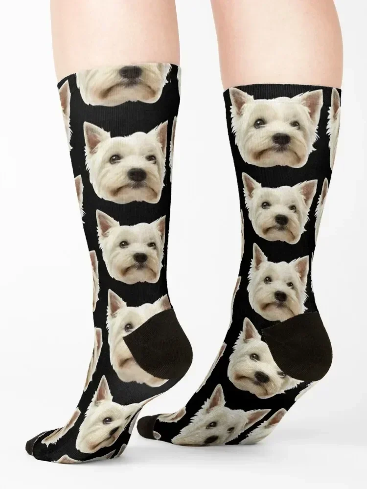Westie Face Socks Soccer christmas stocking shoes golf Socks Girl Men's