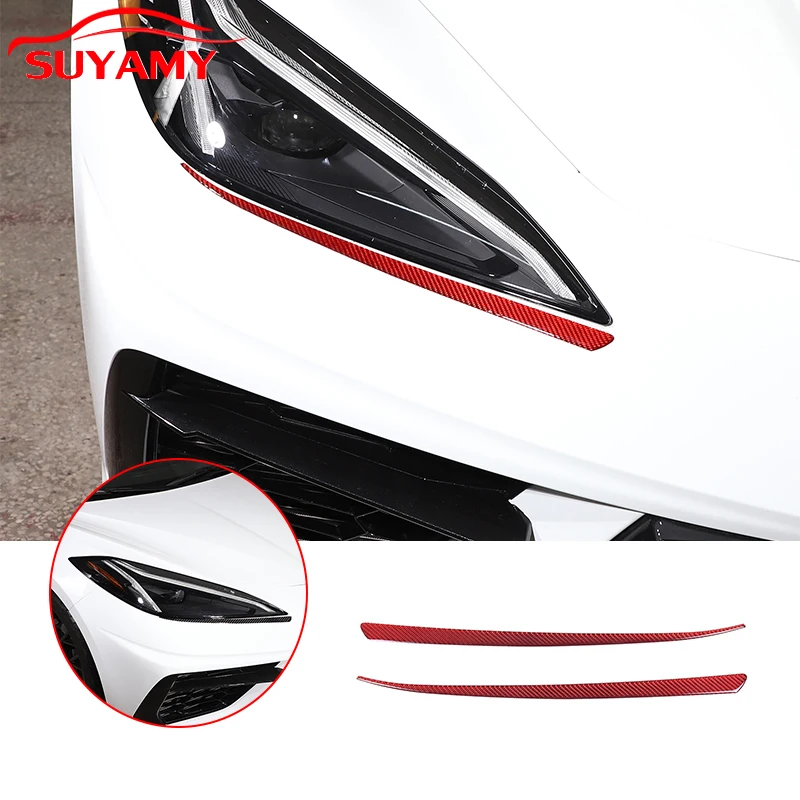 

Soft Carbon Fiber Car Headlights Lamp Brow Trim Stickers For 2020-2023 Corvette C8 Stingray Z51 Z06 Auto Exterior Accessories