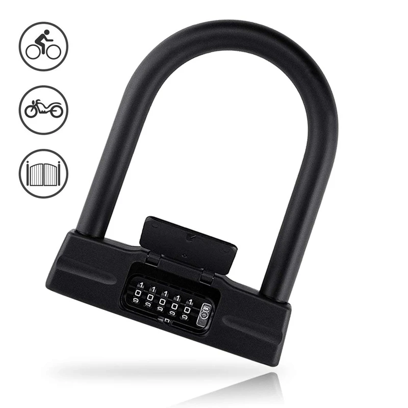 

Heavy Duty 5-Digit Bicycle Bike Combination U-Lock Bike Bicycle Motorcycle Cycling Scooter Security Steel Chain Lock