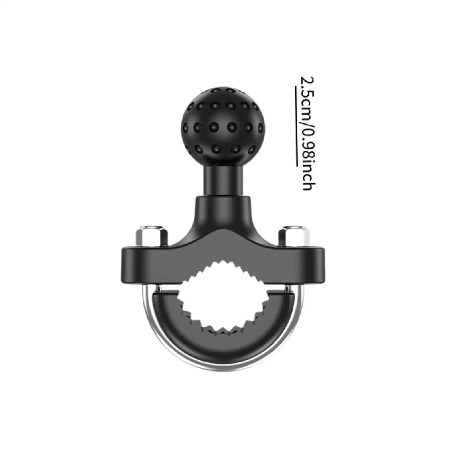 U Bolt Ball Base Black Compact Sturdy Fixed Mount 25mm Ball Head Multi Device Holder for Motorcycle Bicycle Scooter