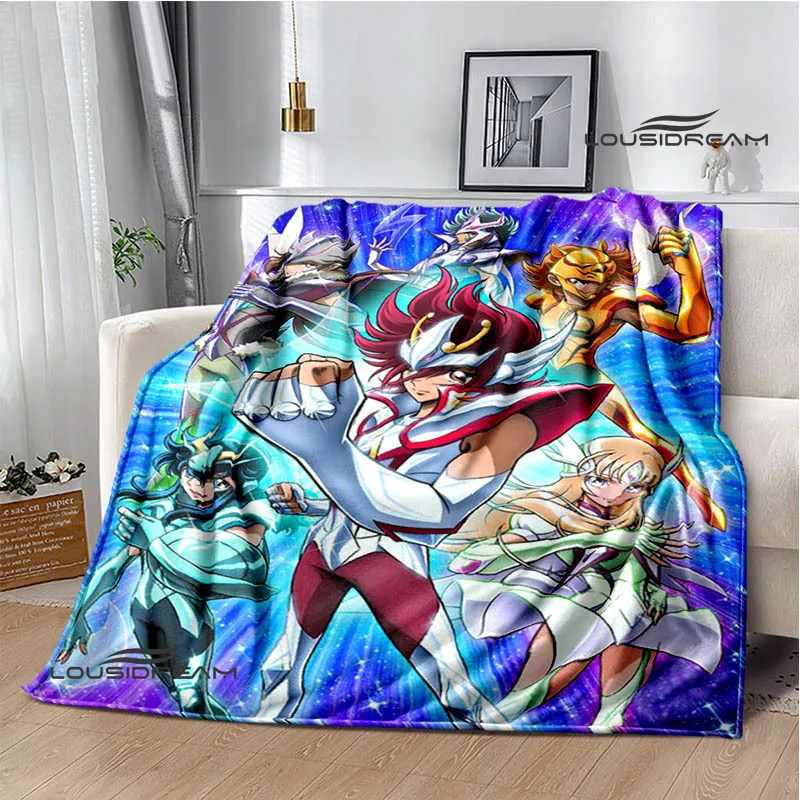 

Knights of the Zodiac Cartoon printed blanket Flannel Warm blanket Soft and comfortable blanket bed linings birthday gift