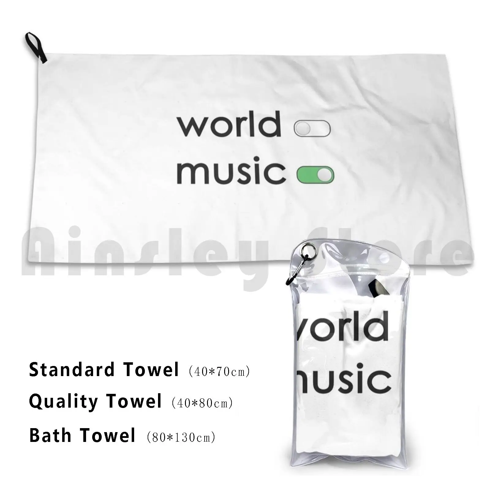 World Off Music On Custom Towel Bath Towel Music Rap Trap Rock Jazz Pop Mood Classic Hip Hop K Pop