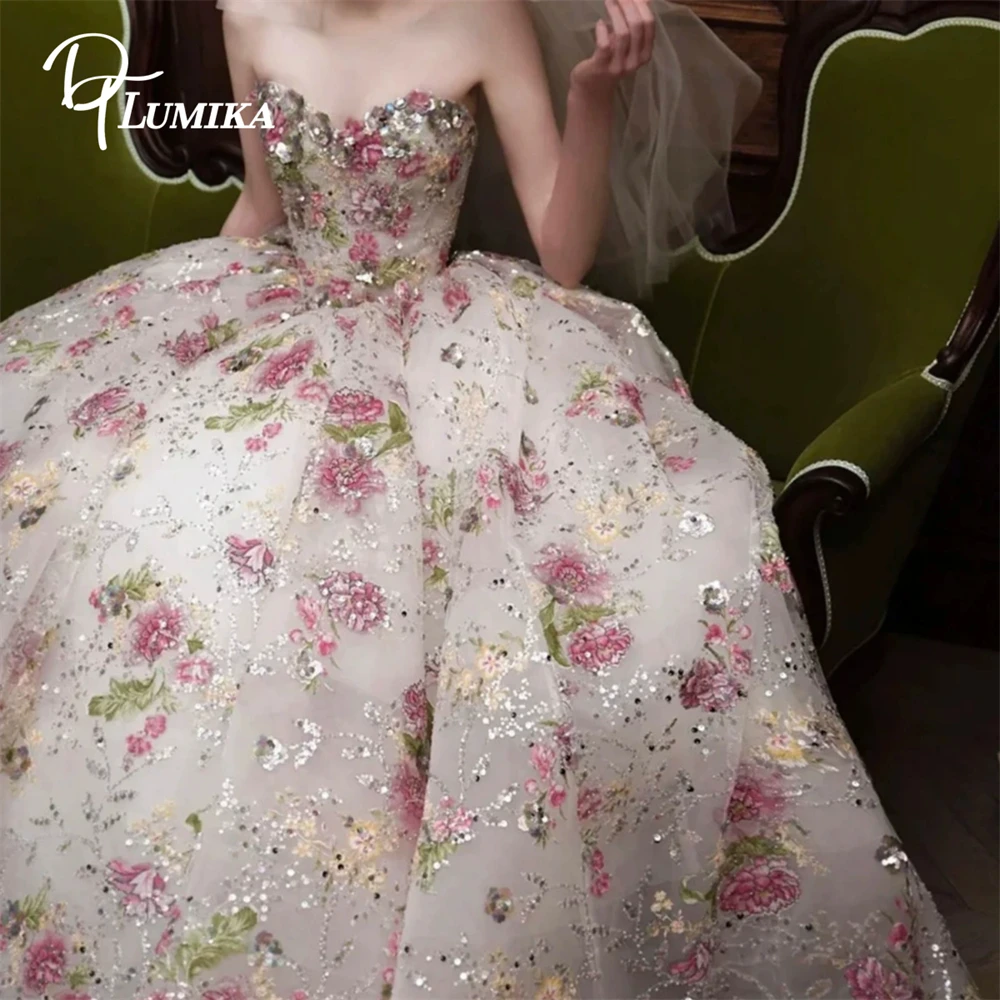 ชุดเดรสงานแต่งงานสีชมพูแชมเปญ DTLumika สำหรับผู้หญิง, ชุดราตรีทรงเอไลน์แบบไม่มีสาย, ชุดราตรียาวประดับกลิตเตอร์สำหรับงานพรอมและงานค็อกเทล