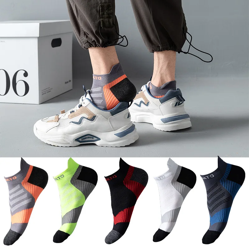 Mens Sport Running Ankle Socks Performance Thin Breathable Fitness Compression Low Cut Tab Sock