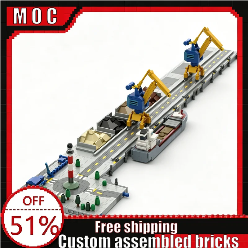 

1029 Parts Small Modular Industrial Piers Model Building Blocks Boys Educational Assembly Toys Creative Birthday Christmas Gifts