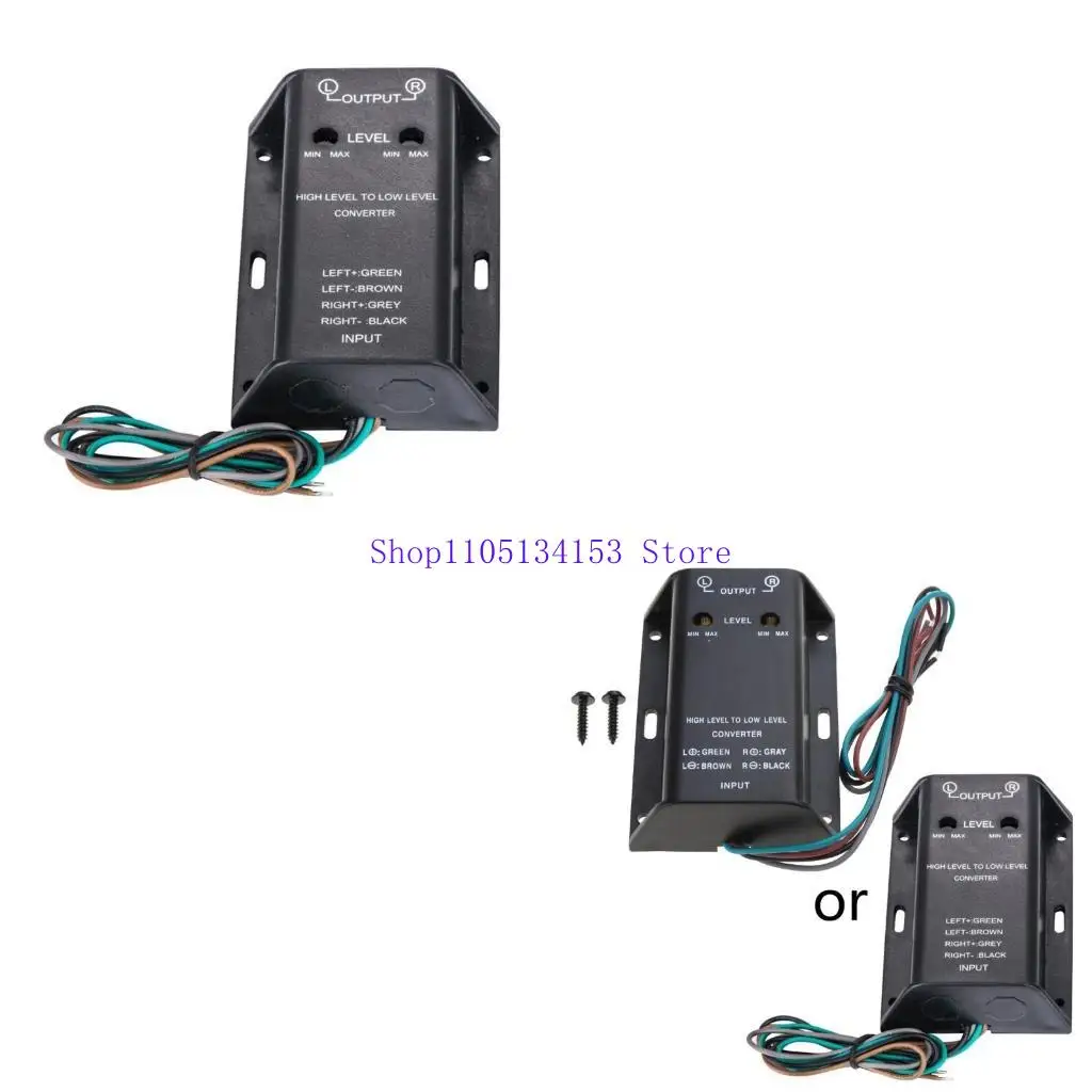 hg89 Car-Stereo High to Low Line Speaker Level Converter Cord Car Audio RCA Speaker Converter Adapter Bass Audio Adapter Wire