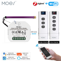 MOES WiFi RF433 Blind Curtain Switch Remote for Electric Roller Shutter control module Tuya Smart Life Google Home Alexa Voice