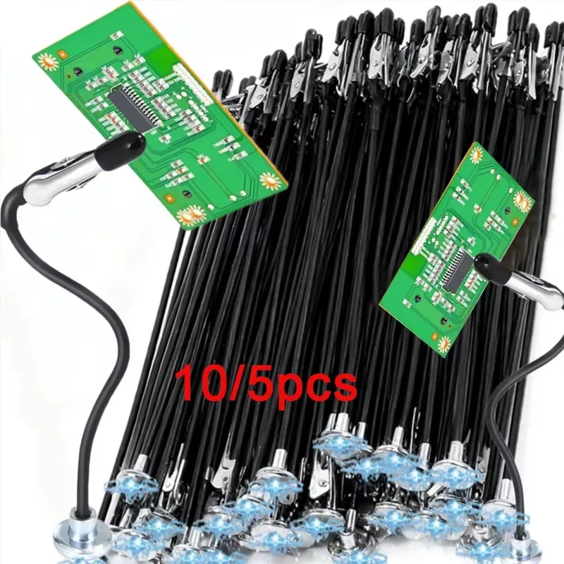 Magnetic Flexible Universal Alligator Clips, Pack of 5/10, Electrician Test Clips, DIY Photo/Menu Card Holder, Alligator Mouth Clips