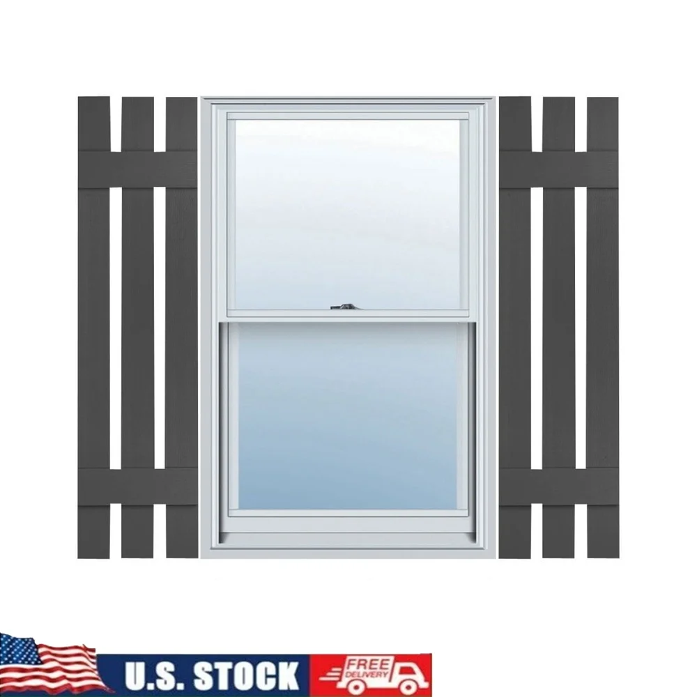 

Vinyl Board and Batten Shutters Durable Rustic Exterior Shutters with Installation Shutter-Lok and Matching Screws Water