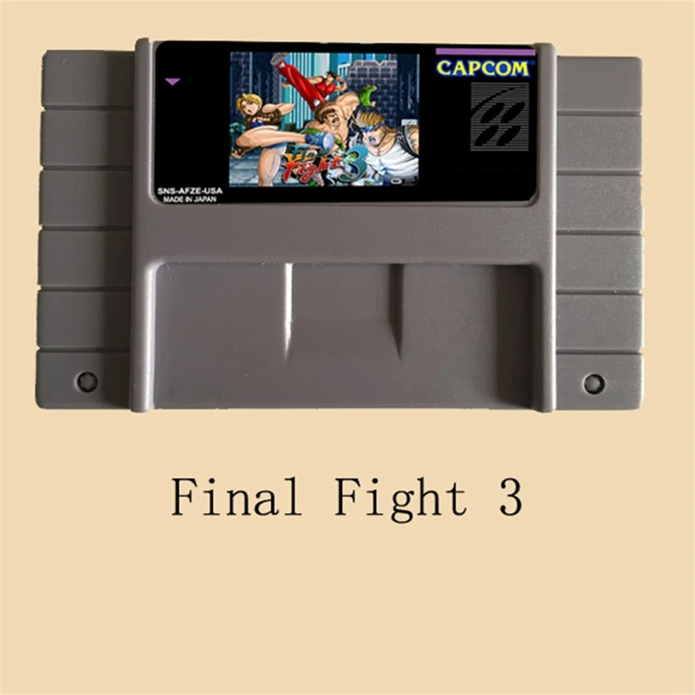 Final Fight 3 scheda di gioco grigia grande a 16bit per giocatori di giochi NTSC USA