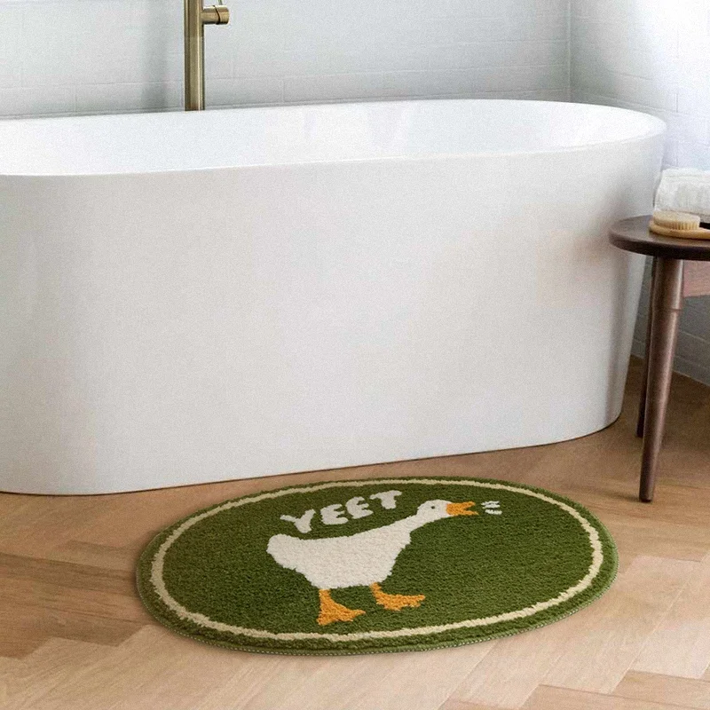 VIKAMA Simple And Cute Non-Slip Mat Bathroom Door Absorbent Mat Toilet Entry Carpet Machine Washable Door Mat Home Decor