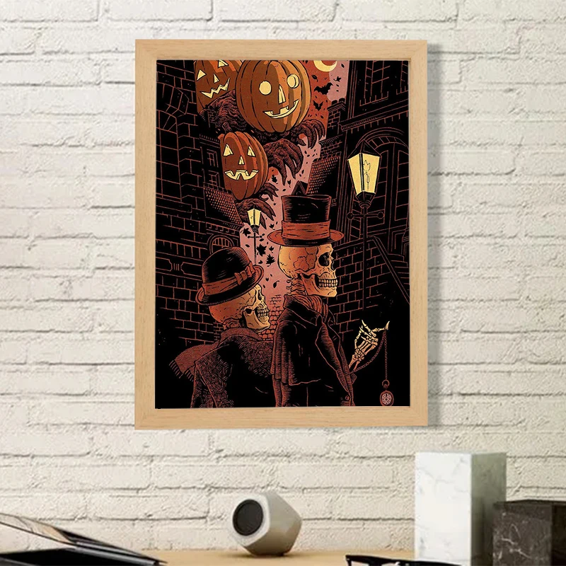 

Halloween Trick or Treat Poster Home Decoration Decorative Pictures for Living Room Decor Interior Paintings Painting on Canvas