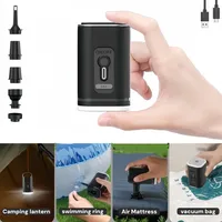 Mini Portable Air Pump with Light USB-C Charging for Sleeping Pads Air Bed Mattress Vacuum Bags - Camping Travel Essential