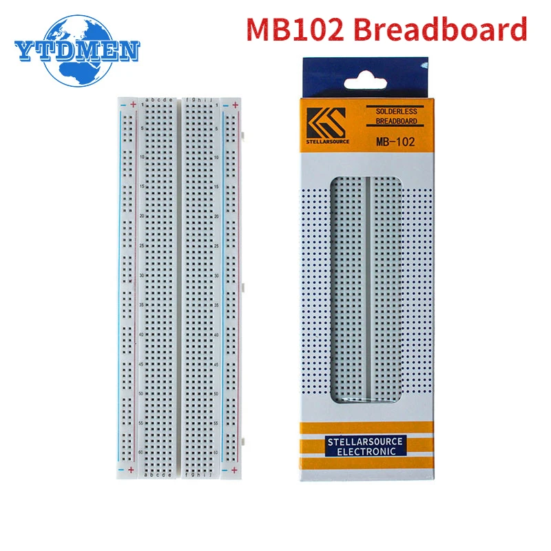 1PCS MB102 Breadboard 830 Holes Solderless PCB Board Test Experiment Board DIY Electronic, for Arduino