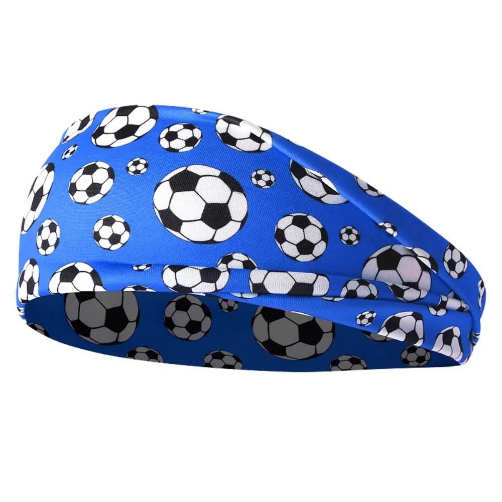 

Sweatband Football Print Soccer Headband Adjustable Elastic Yoga Headband Breathable Soccer Bandana Unisex