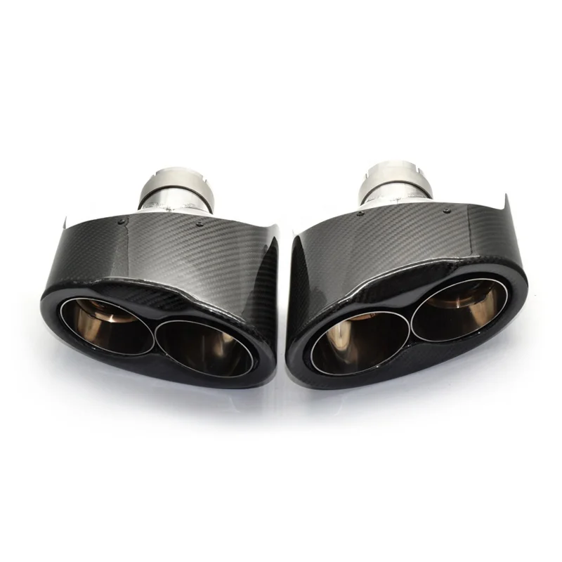 

SYPES 1 pair of carbon fiber RS3 exhaust heads tai for RS4 RS5 RS6 RS7 A3 A4 A5 A6 A7 dual muffler carbonexhaust tip system