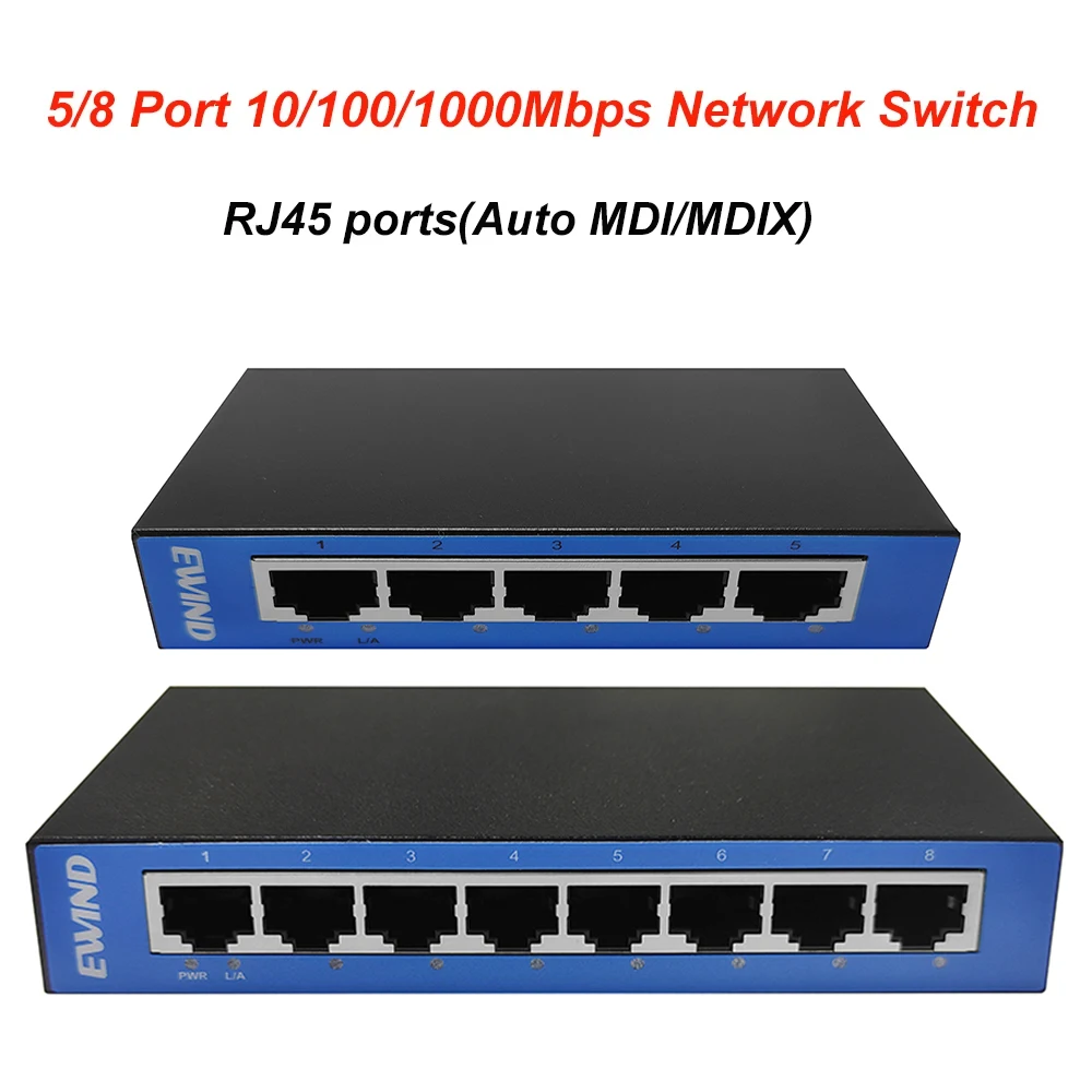 Full Gigabit Ethernet Switch Unmanage, Network Switch, Gigabit Switcher, High Performance, RJ45, 10 Mbps, 100 Mbps, 1000Mbps